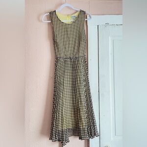 Shelby & Palmer Black and Cream Houndstooth Maxi Dress